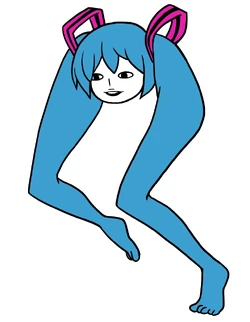 hatsune miku except her hair is her legs